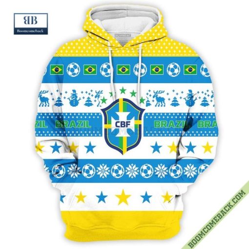 Personalized World Cup 2022 Brazil Soccer Ugly Christmas 3D Sweater