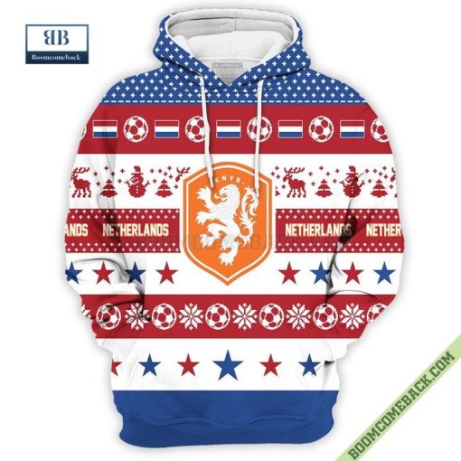 Personalized World Cup 2022 Netherlands Soccer Ugly Christmas 3D Sweater Hoodie T-Shirt