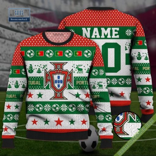 Personalized World Cup 2022 Portugal Soccer Ugly Christmas 3D Sweater