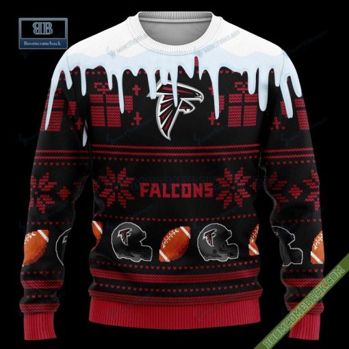 Pesonalized Atlanta Falcons Snow Custom Name And Number Ugly Christmas Sweater