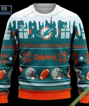 pesonalized miami dolphins snow custom name and number ugly christmas sweater 3 kqEAQ