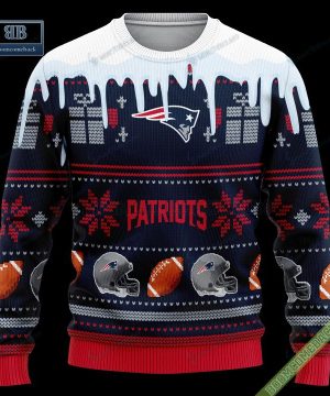 pesonalized new england patriots snow custom name and number ugly christmas sweater 3 iD9n6