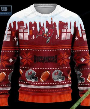 Pesonalized Tampa Bay Buccaneers Snow Custom Name And Number Ugly Christmas Sweater