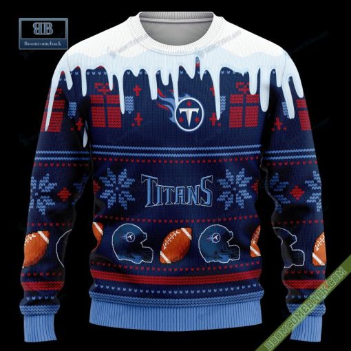 Pesonalized Tennessee Titans Snow Custom Name And Number Ugly Christmas Sweater