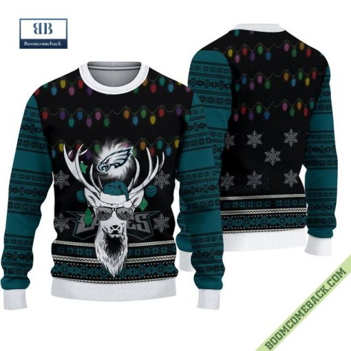 Philadelphia Eagles Christmas Reindeer Ugly Knitted Sweater