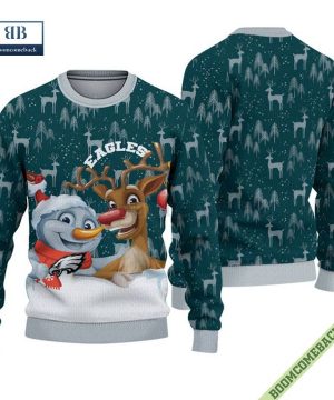 Philadelphia Eagles Snowman Reindeer Ugly Christmas Sweater