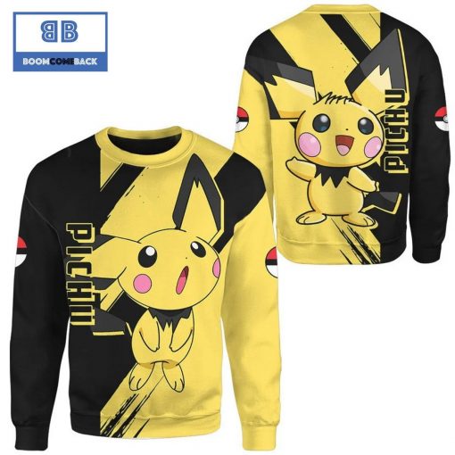 Pichu Pokemon Anime Christmas 3D Sweatshirt