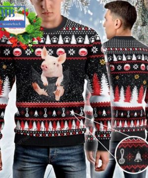 pig baby in pocket ugly christmas sweater 3 yeQ7R