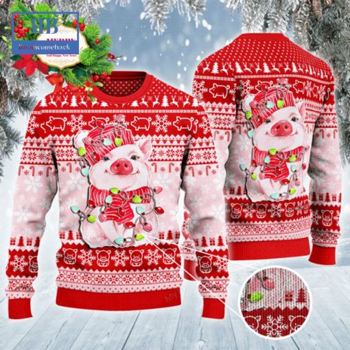 Pig Christmas Light Ugly Christmas Sweater