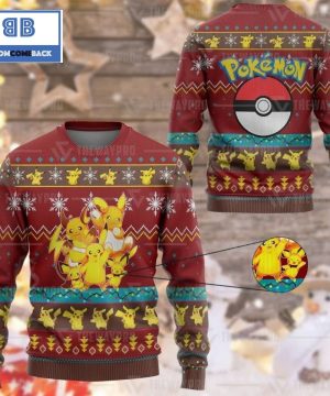 Pikachu Evolution Pokemon Anime Custom Imitation Knitted Ugly Christmas Sweater