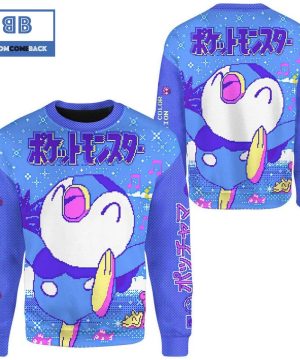 Piplup Pixel Pokemon Anime 3d Sweatshirt