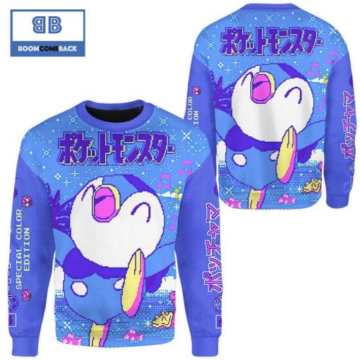 Piplup Pixel Pokemon Anime 3d Sweatshirt