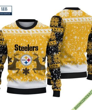 Pittsburgh Steelers Christmas Reindeer Ugly Christmas Sweater