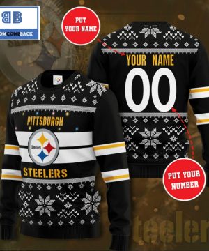 Pittsburgh Steelers NFL Custom Name And Number Christmas Ugly Sweater