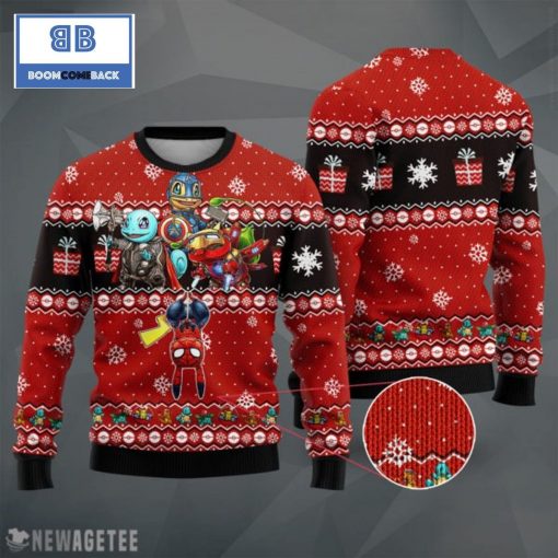 Pokemon Avengers Marvel 3D Christmas Sweater