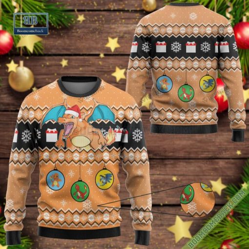 Pokemon Charizard Evolution Ugly Christmas Sweater