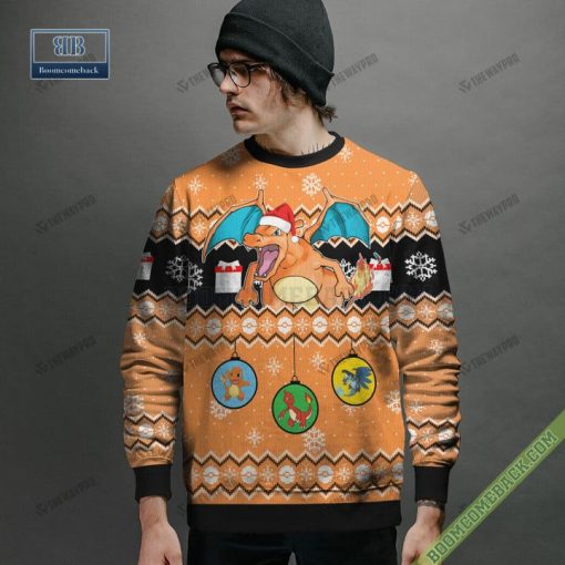 Pokemon Charizard Evolution Ugly Christmas Sweater