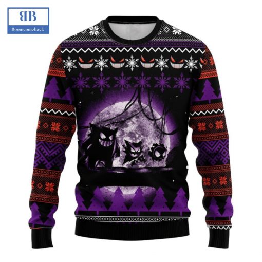 Pokemon Ghost Gastly Haunter Gengar Ugly Christmas Sweater