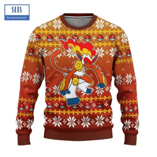 Pokemon Infernape Ugly Christmas Sweater