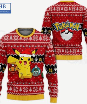 pokemon pikachu charmander bulbasaur ugly christmas sweater 3 X53hv