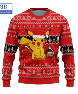 Pokemon Pikachu Santa Hat Ugly Christmas Sweater