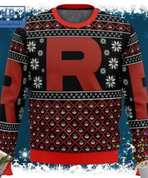 Pokemon Team Rocket Logo Black Ugly Christmas Sweater