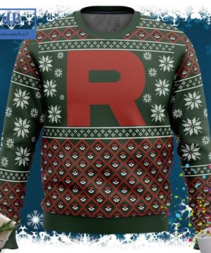 Pokemon Team Rocket Logo Green Ugly Christmas Sweater