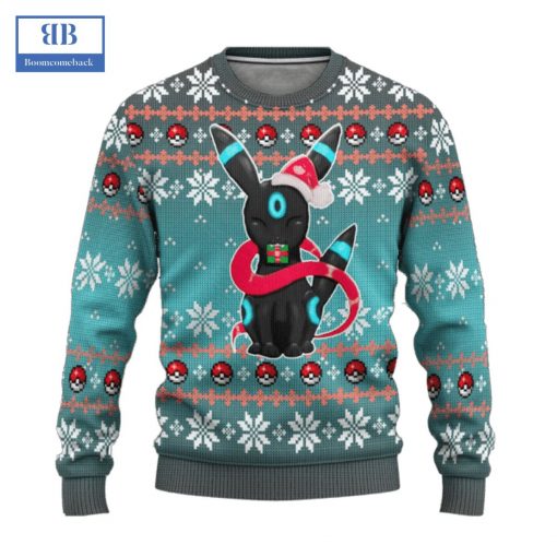 Pokemon Umbreon Santa Hat Ugly Christmas Sweater