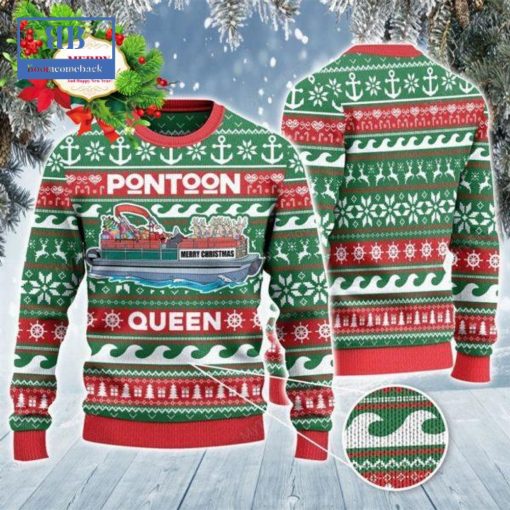 Pontoon Queen Merry Christmas Ugly Christmas Sweater