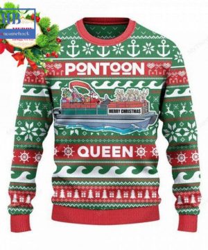 Pontoon Queen Merry Christmas Ugly Christmas Sweater