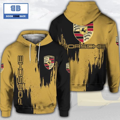 Porsche Black And Yellow 3D Hoodie