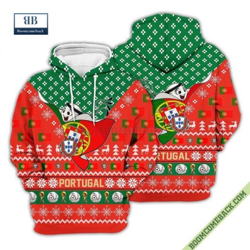 Portugal World Cup 2022 Mascot Ugly Christmas Sweater Hoodie T-Shirt