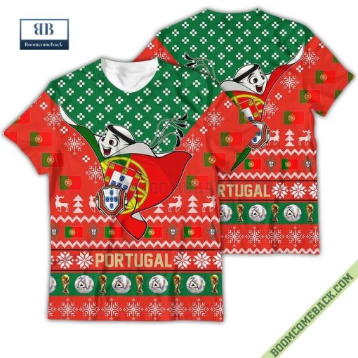 Portugal World Cup 2022 Mascot Ugly Christmas Sweater Hoodie T-Shirt