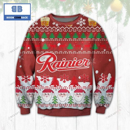 Rainier Beer Christmas Pattern Custom Ugly Sweater