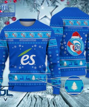 RC Strasbourg Alsace Santa Hat Ugly Christmas Sweater