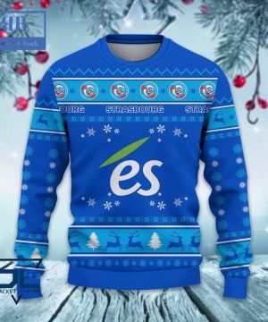 RC Strasbourg Alsace Santa Hat Ugly Christmas Sweater