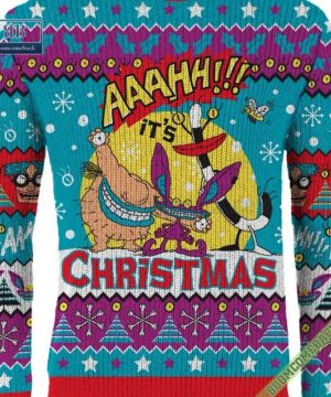 real monsters aaahh christmas ugly sweater jumper gift for adult and kid 9 Zm6es