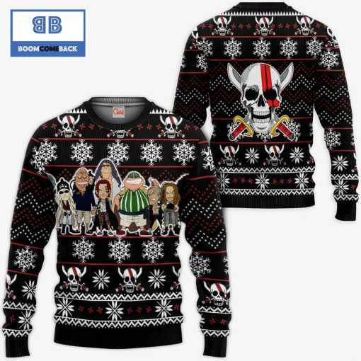 Red Hair Pirates One Piece Anime Ugly Christmas Sweater