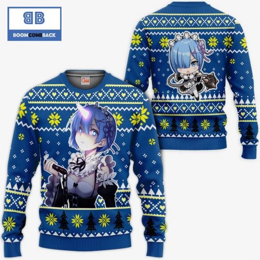 Rem Re Zero Anime Ugly Christmas Sweater