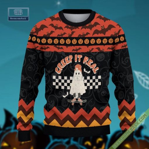 Retro Halloween Comfort Creep it Real Ugly Sweater