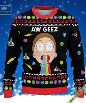 rick and morty aw geez 3d ugly christmas sweater 3 7Tcci