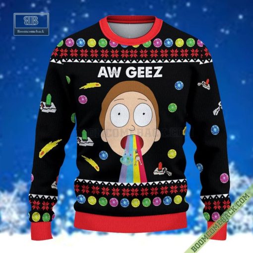 Rick And Morty Aw Geez 3D Ugly Christmas Sweater