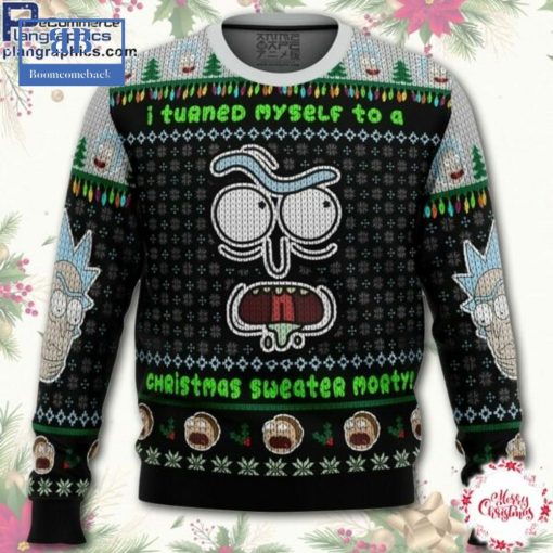 Rick And Morty I Turned Myself Into A Christmas Sweater Morty Ver 2 Ugly Christmas Sweater