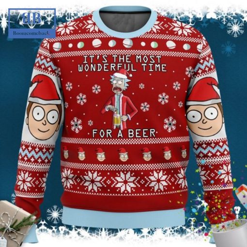 Rick And Morty It’s The Most Wonderful Time For A Beer Ugly Christmas Sweater