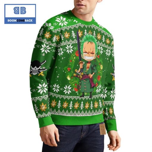 Roronoa Zoro One Piece Anime Christmas Custom Knitted 3D Sweater