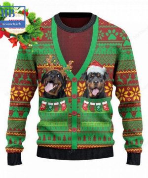 Rottweiler Cardigan Costume Ugly Christmas Sweater