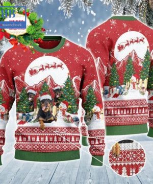 Rottweiler Christmas Tree Ugly Christmas Sweater