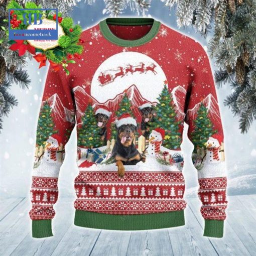 Rottweiler Christmas Tree Ugly Christmas Sweater