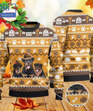 Rottweiler Thanksgiving Gift Ugly Christmas Sweater