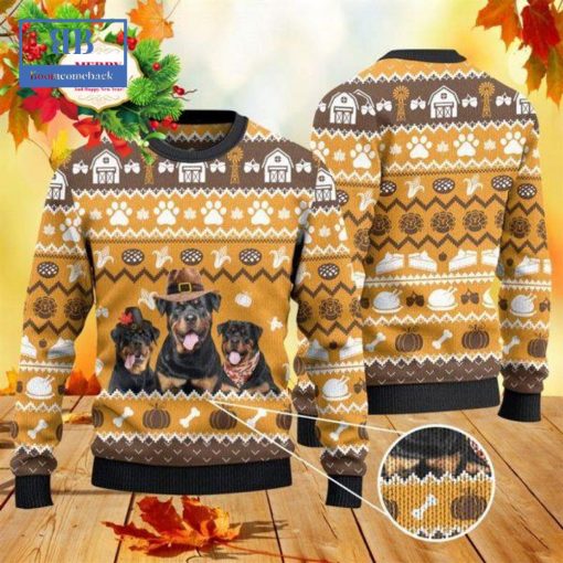 Rottweiler Thanksgiving Gift Ugly Christmas Sweater